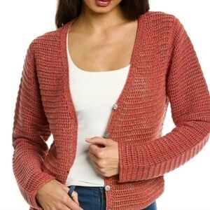Vince Cotton Multicolor Crochet Cardigan